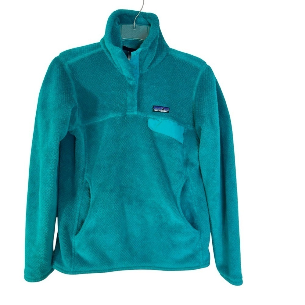 Patagonia Women’s Re-Tool Snap-T Fleece Pullover Aqua Blue Size XS - Picture 3 of 10